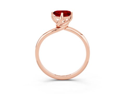 Rose gold Heart Cut Ruby Solitaire Engagement Ring with Four-Prong Setting and Classic Band_15