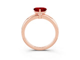 Rose gold Heart Cut Ruby Solitaire Engagement Ring with Round Band and Four-Prong Setting_3