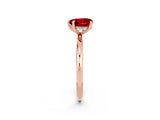 Rose gold Heart Cut Ruby Solitaire Ring with Thin Band and Four-Prong Setting_2