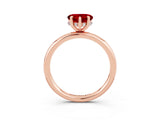 Rose gold Heart Cut Ruby Solitaire Ring with Thin Band and Four-Prong Setting_3