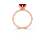 Rose gold Heart Cut Ruby Solitaire Ring with Thin Band and Prong Setting_15
