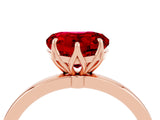 Rose gold Heart Cut Ruby Solitaire Ring with Thin Band and Prong Setting_16