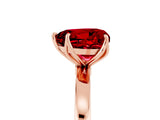 Rose gold Heart Cut Ruby Solitaire Ring with Thin Band and Prong Setting_17