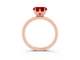 Rose gold Heart Cut Ruby Solitaire Ring with Thin Band and Prong Setting_27