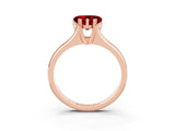 Rose gold Heart Cut Ruby Solitaire Ring with Wide Band and Prong Setting_3