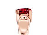 Rose gold Heart Cut Ruby Solitaire Ring with Wide Band and Prong Setting_5