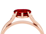 Rose gold Heart Cut Ruby Solitaire Twist Band Prong Setting Ring_52