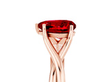 Rose gold Heart Cut Ruby Solitaire Twist Band Prong Setting Ring_53