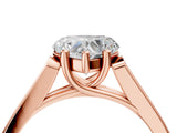 Rose gold Heart Cut Solitaire Cathedral Diamond Engagement Ring with Channel-Set Band and Four-Prong Setting_7