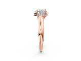 Rose gold Heart Cut Solitaire Diamond Engagement Ring with Four-Prong Setting and Tapered Band_5