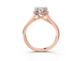 Rose gold Heart Cut Solitaire Diamond Engagement Ring with Four-Prong Setting and Tapered Band_6