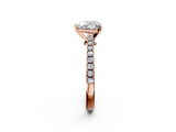 Rose gold Heart Cut Solitaire Diamond Engagement Ring with Pave Band and Four-Prong Setting_168