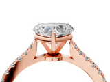 Rose gold Heart Cut Solitaire Diamond Engagement Ring with Pave Band and Four-Prong Setting_170