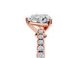 Rose gold Heart Cut Solitaire Diamond Engagement Ring with Pave Band and Four-Prong Setting_171