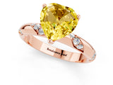 Rose gold Heart Cut Solitaire Diamond Engagement Ring with Twisted Pave Band and Four-Prong Setting_1