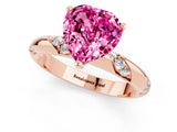 Rose gold Heart Cut Solitaire Diamond Engagement Ring with Twisted Pave Band and Four-Prong Setting_1