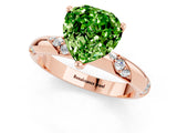 Rose gold Heart Cut Solitaire Diamond Engagement Ring with Twisted Pave Band and Four-Prong Setting_1