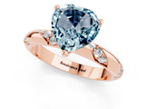 Rose gold Heart Cut Solitaire Diamond Engagement Ring with Twisted Pave Band and Four-Prong Setting_1