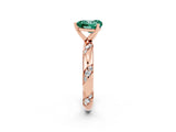 Rose gold Heart Cut Solitaire Diamond Engagement Ring with Twisted Pave Band and Four-Prong Setting_2