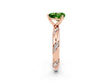 Rose gold Heart Cut Solitaire Diamond Engagement Ring with Twisted Pave Band and Four-Prong Setting_2