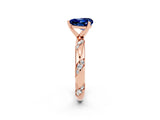 Rose gold Heart Cut Solitaire Diamond Engagement Ring with Twisted Pave Band and Four-Prong Setting_2