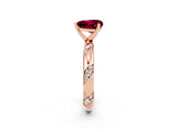 Rose gold Heart Cut Solitaire Diamond Engagement Ring with Twisted Pave Band and Four-Prong Setting_2