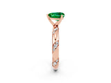 Rose gold Heart Cut Solitaire Diamond Engagement Ring with Twisted Pave Band and Four-Prong Setting_2