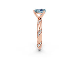 Rose gold Heart Cut Solitaire Diamond Engagement Ring with Twisted Pave Band and Four-Prong Setting_2