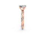 Rose gold Heart Cut Solitaire Diamond Engagement Ring with Twisted Pave Band and Four-Prong Setting_2