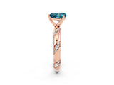 Rose gold Heart Cut Solitaire Diamond Engagement Ring with Twisted Pave Band and Four-Prong Setting_2