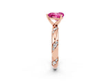 Rose gold Heart Cut Solitaire Diamond Engagement Ring with Twisted Pave Band and Four-Prong Setting_2
