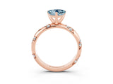 Rose gold Heart Cut Solitaire Diamond Engagement Ring with Twisted Pave Band and Four-Prong Setting_3