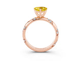 Rose gold Heart Cut Solitaire Diamond Engagement Ring with Twisted Pave Band and Four-Prong Setting_3