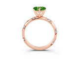 Rose gold Heart Cut Solitaire Diamond Engagement Ring with Twisted Pave Band and Four-Prong Setting_3