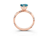 Rose gold Heart Cut Solitaire Diamond Engagement Ring with Twisted Pave Band and Four-Prong Setting_3