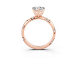 Rose gold Heart Cut Solitaire Diamond Engagement Ring with Twisted Pave Band and Four-Prong Setting_3