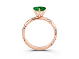 Rose gold Heart Cut Solitaire Diamond Engagement Ring with Twisted Pave Band and Four-Prong Setting_3