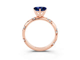 Rose gold Heart Cut Solitaire Diamond Engagement Ring with Twisted Pave Band and Four-Prong Setting_3
