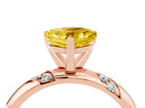 Rose gold Heart Cut Solitaire Diamond Engagement Ring with Twisted Pave Band and Four-Prong Setting_4