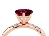 Rose gold Heart Cut Solitaire Diamond Engagement Ring with Twisted Pave Band and Four-Prong Setting_4