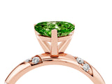 Rose gold Heart Cut Solitaire Diamond Engagement Ring with Twisted Pave Band and Four-Prong Setting_4