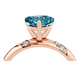 Rose gold Heart Cut Solitaire Diamond Engagement Ring with Twisted Pave Band and Four-Prong Setting_4