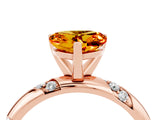 Rose gold Heart Cut Solitaire Diamond Engagement Ring with Twisted Pave Band and Four-Prong Setting_4