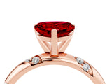 Rose gold Heart Cut Solitaire Diamond Engagement Ring with Twisted Pave Band and Four-Prong Setting_4
