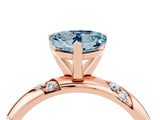 Rose gold Heart Cut Solitaire Diamond Engagement Ring with Twisted Pave Band and Four-Prong Setting_4