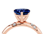 Rose gold Heart Cut Solitaire Diamond Engagement Ring with Twisted Pave Band and Four-Prong Setting_4