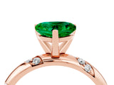 Rose gold Heart Cut Solitaire Diamond Engagement Ring with Twisted Pave Band and Four-Prong Setting_4