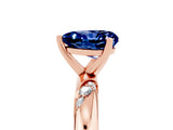 Rose gold Heart Cut Solitaire Diamond Engagement Ring with Twisted Pave Band and Four-Prong Setting_5