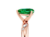 Rose gold Heart Cut Solitaire Diamond Engagement Ring with Twisted Pave Band and Four-Prong Setting_5