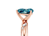 Rose gold Heart Cut Solitaire Diamond Engagement Ring with Twisted Pave Band and Four-Prong Setting_5